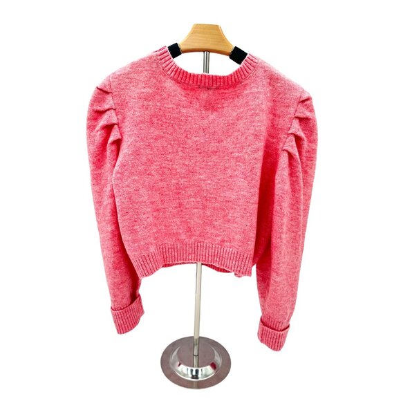 Wild Fable Pink Cropped Sweater Cute Gathered Shoulder - Picture 4 of 4